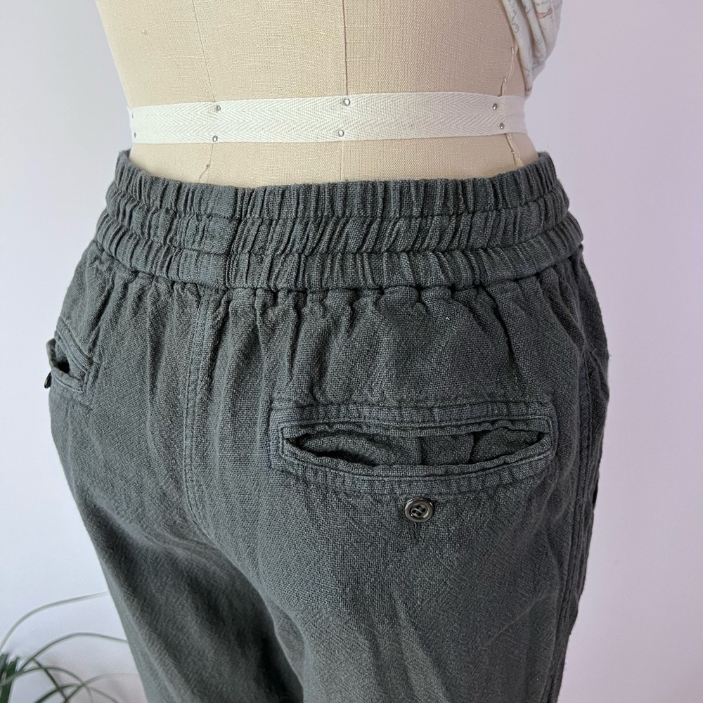 Etoile Isabel Marant Joggers Size 1 Moto Zippered Cuff Linen Gray Washed - Picture 5 of 8